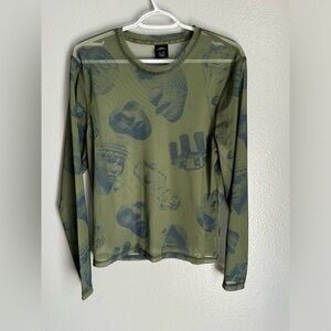 Urban Outfitters Sheer Graphic Mesh Top – Size Medium